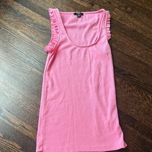 Barbie Pink Tank Top with Ruffle Detail